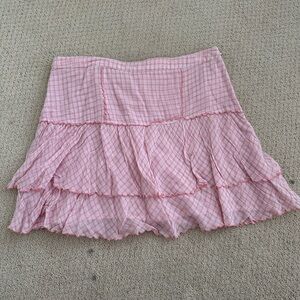LoveShackFancy Amy Gingham ruffle skirt size M
